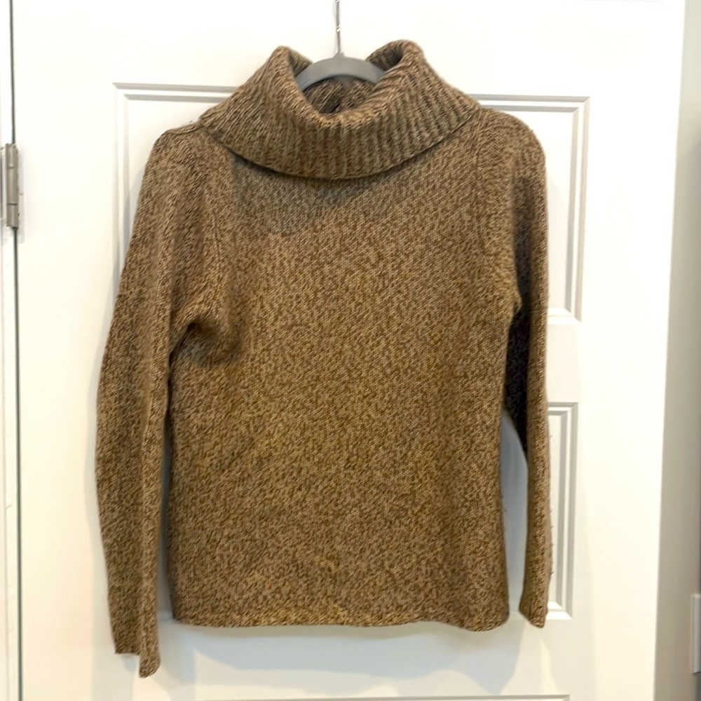 Marielle Waithe 100% Cashmere Turtleneck Sweater Brown Size M